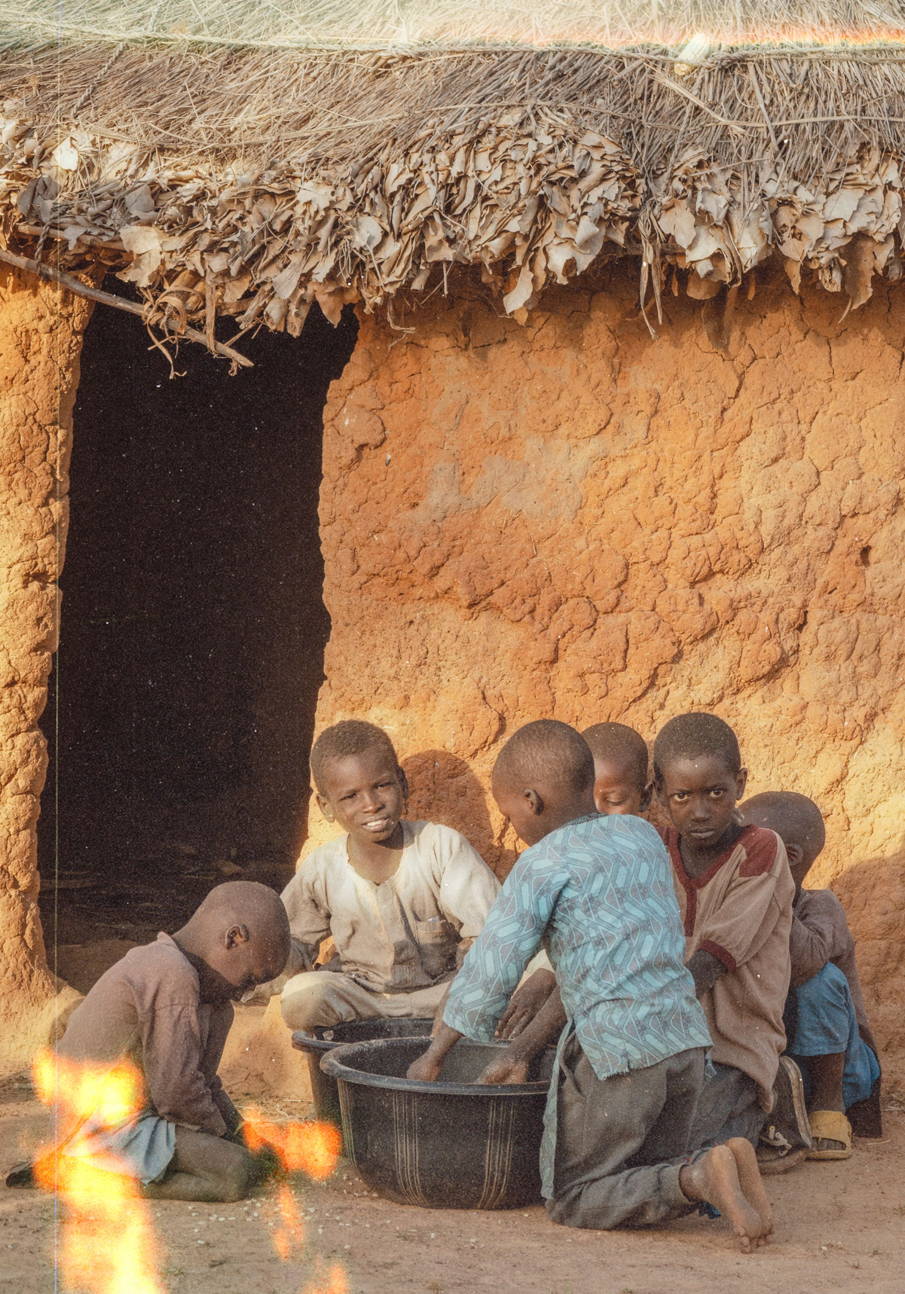 Children gathered together in a Nigerian village