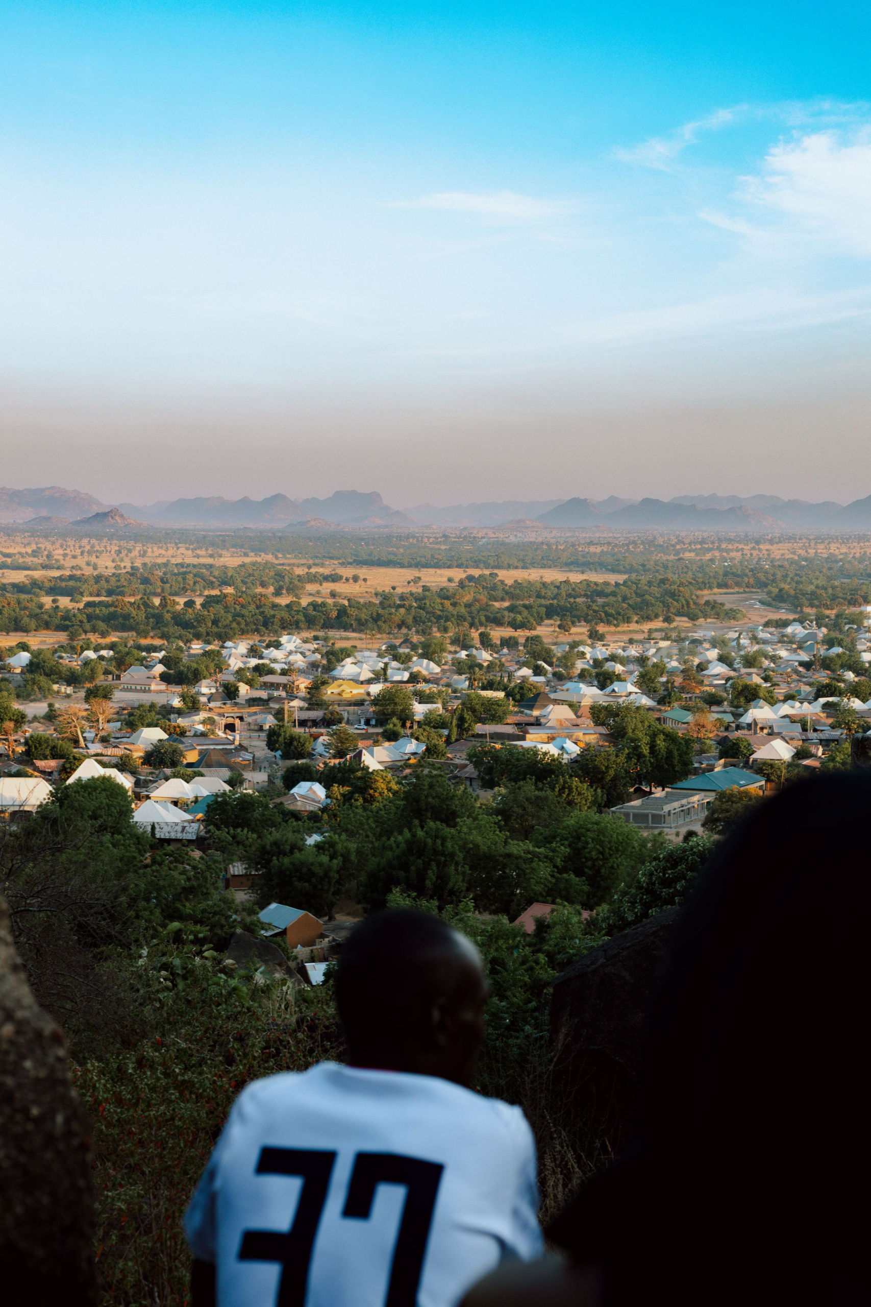 Nigerian town and hills landscape