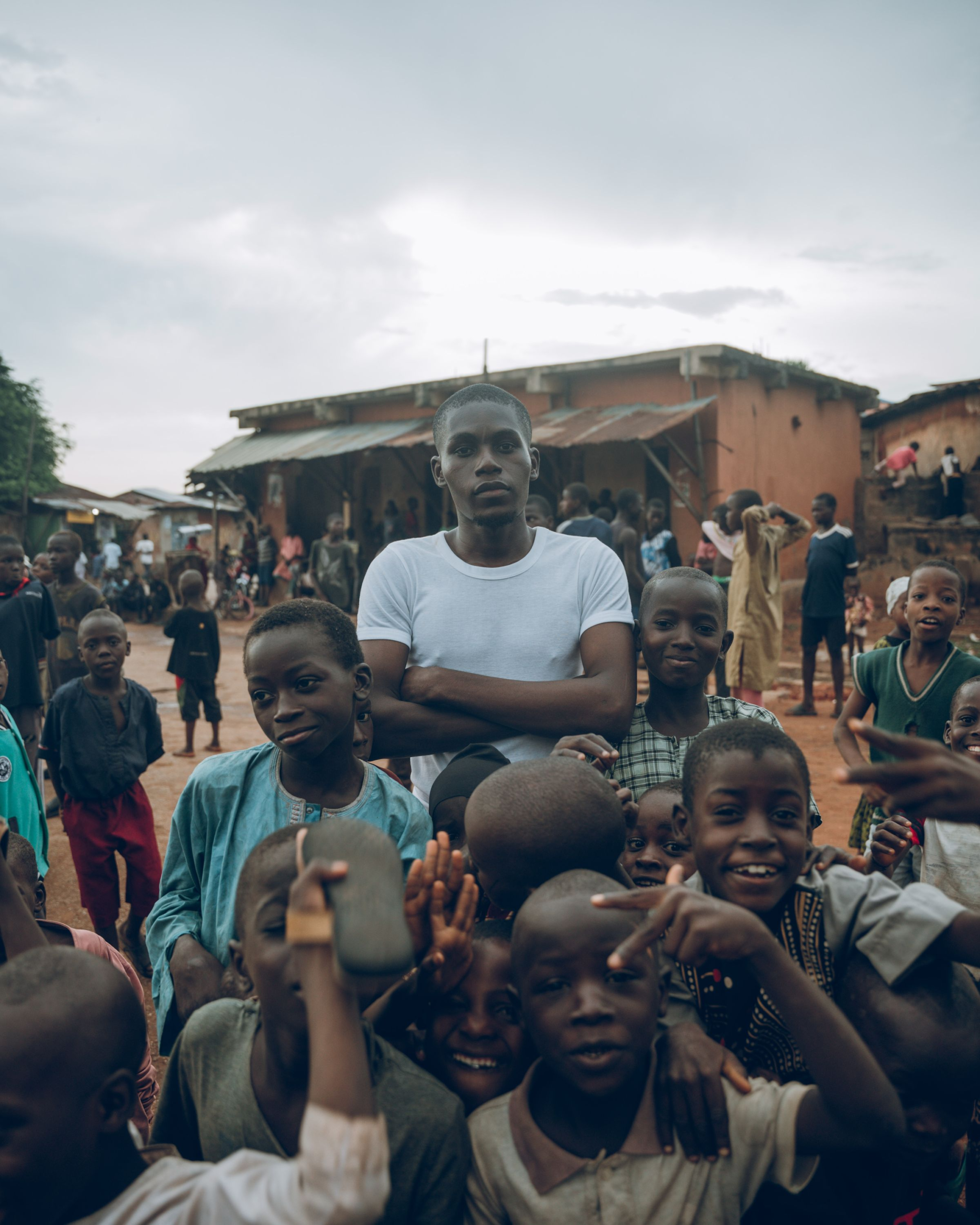Community gathering in a Nigerian village