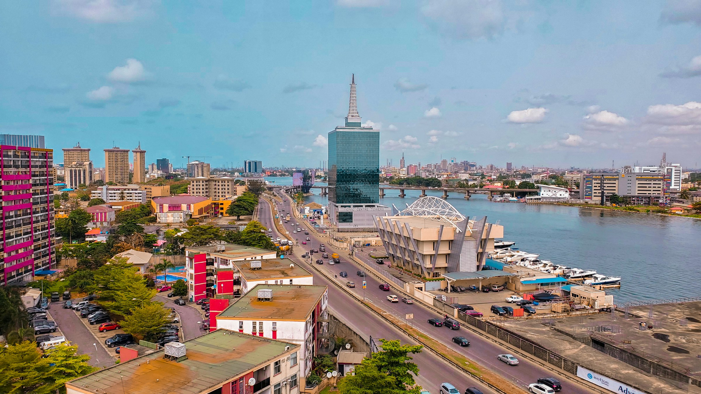 Aerial view of Lagos waterfront