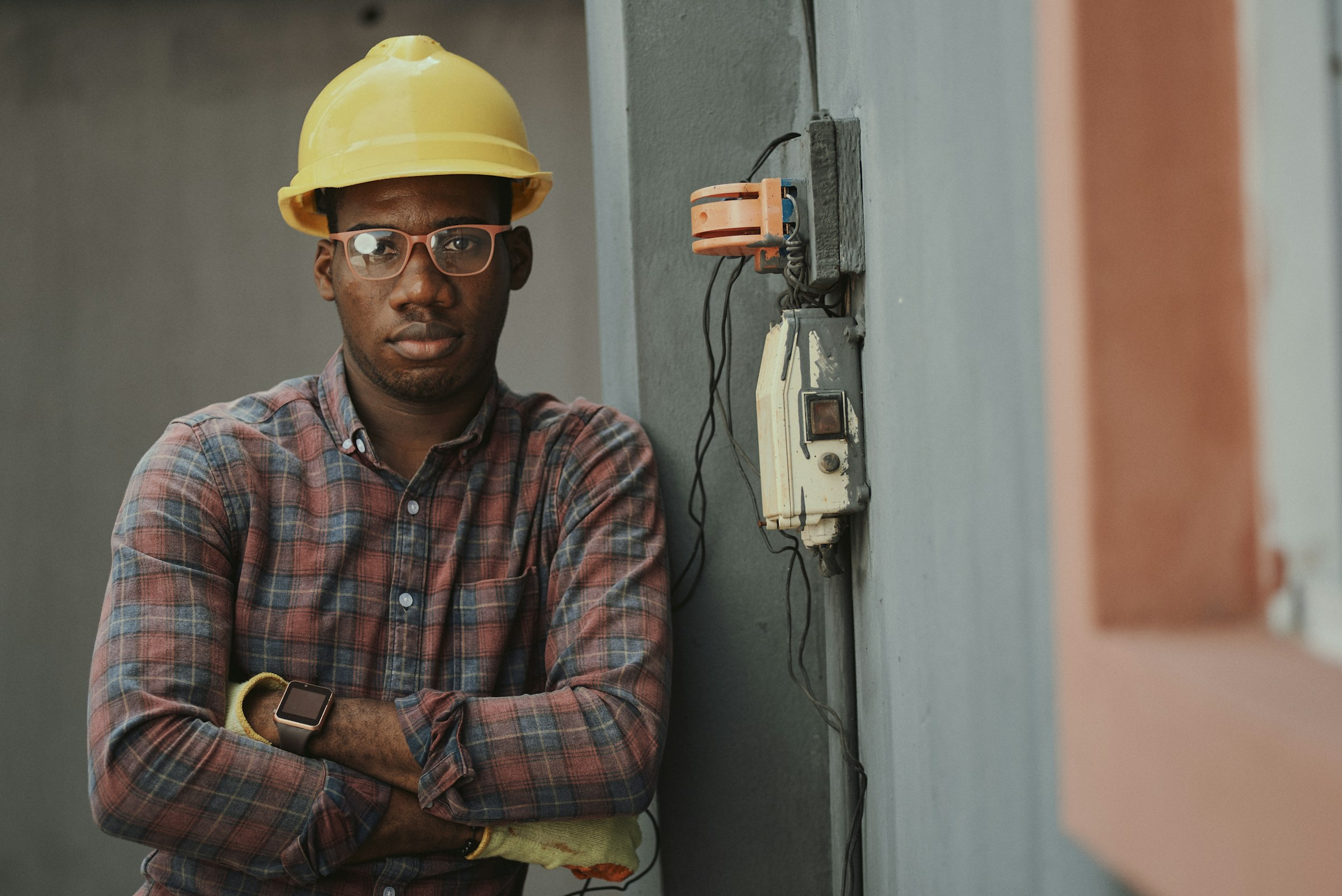 Engineer in a yellow hard hat