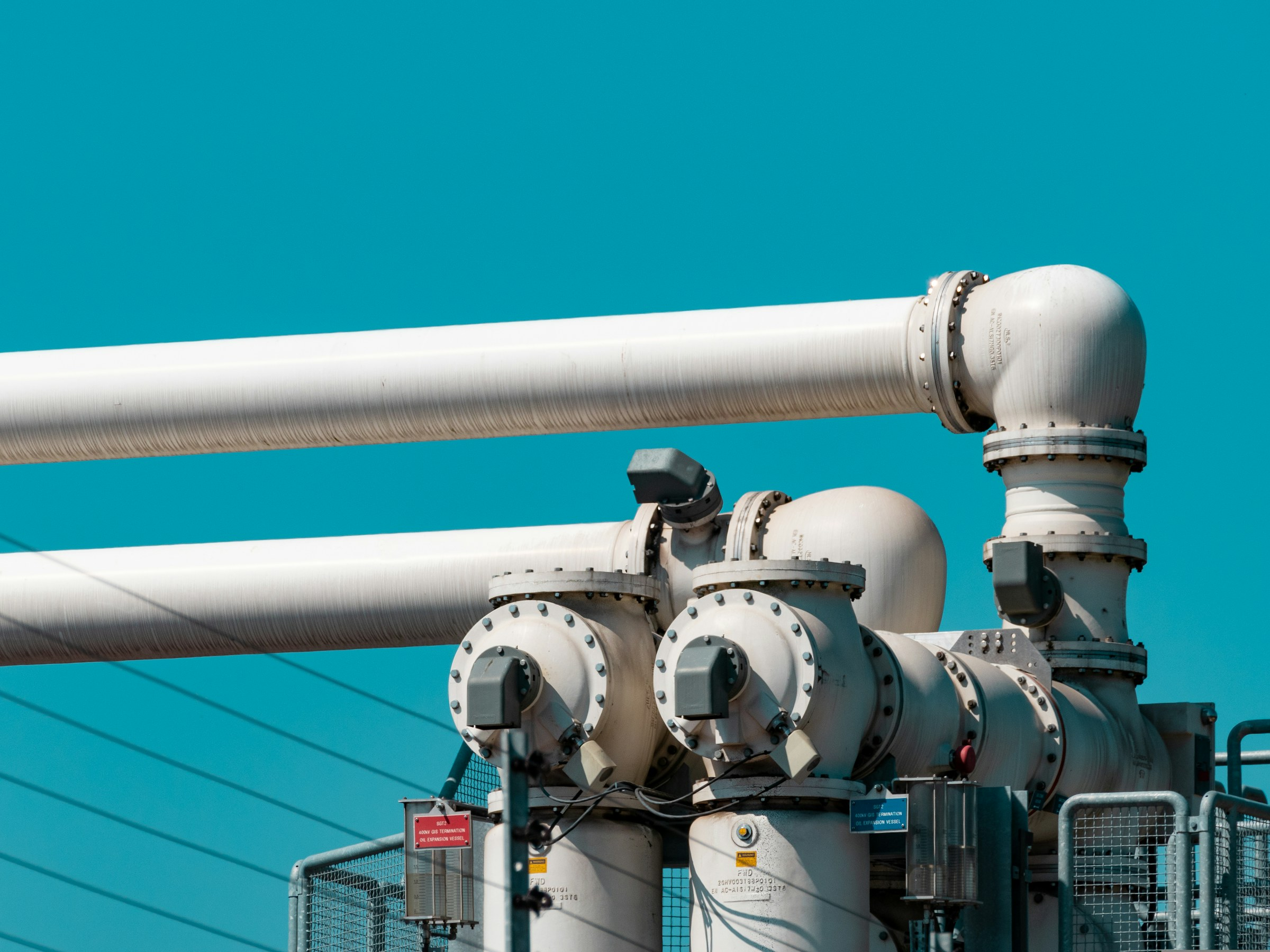 White process pipework and valves