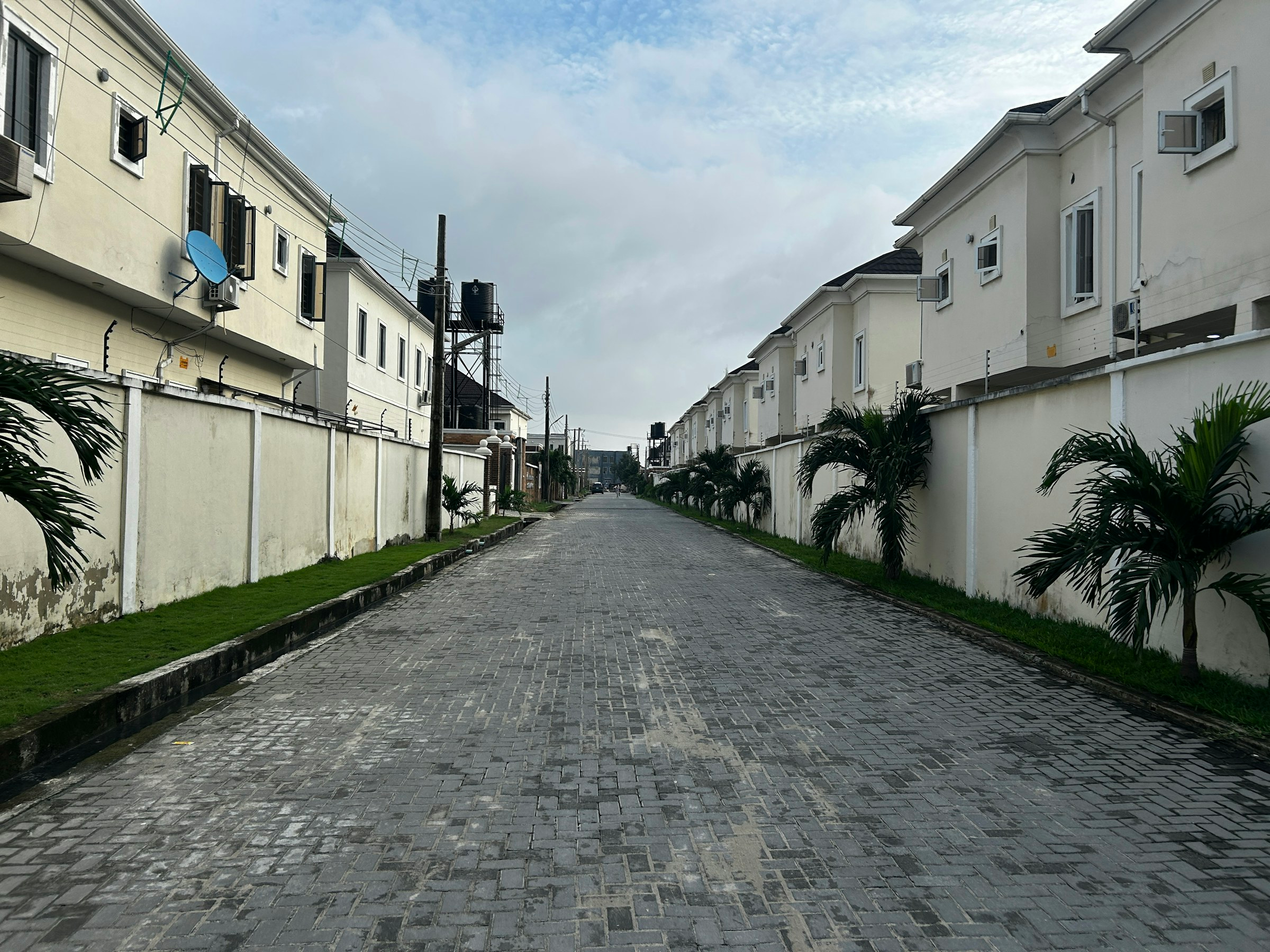 Paved residential street in Nigeria