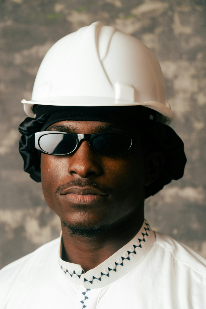 Engineer in a white hard hat